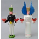 Paar Bergmannsleuchter / Two christmas candle holders