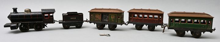Lok mit Tender und Waggons/ railway train with wagons