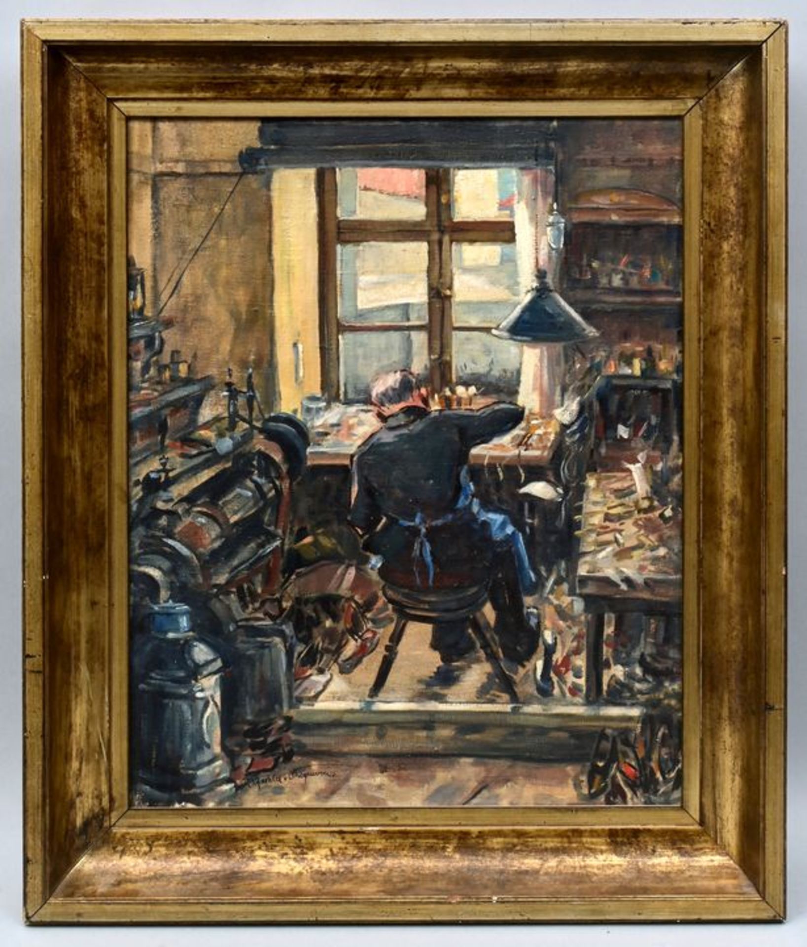 Pfaehler von Othegraven, Reinhard, Gem. "In der Schusterwerkstatt" / painting - Bild 4 aus 5