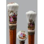 Flanierstock mit Porzellanknauf, Meissen / cane with porcelain knob