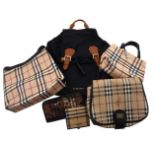 BURBERRY, A RUCKSACK; THREE HANDBAGS; AND TWO PURSES (6)