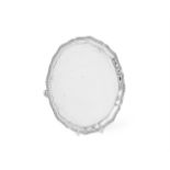 A SILVER SHAPED CIRCULAR SALVER, ADIE BROS