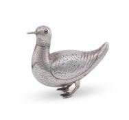 A DUTCH SILVER MODEL OF A DUCK, 1814-1953 SECOND (.833) STANDARD