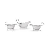A PAIR OF SILVER OVAL SAUCE BOATS, ASPREY & CO.