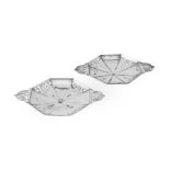 A PAIR OF EDWARDIAN SILVER OCTAGONAL DISHES, SIBRAY