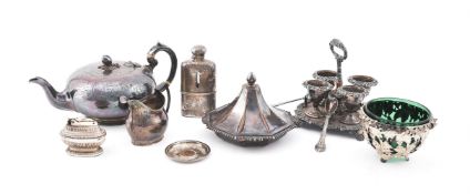 TWO SILVER ITEMS AND PLATED WARES