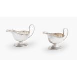 A PAIR OF SMALL SILVER SAUCE BOATS, WILLIAM HUTTON & SONS