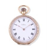 WALTHAM, 18 CARAT GOLD KEYLESS WIND OPEN FACE FOB WATCH