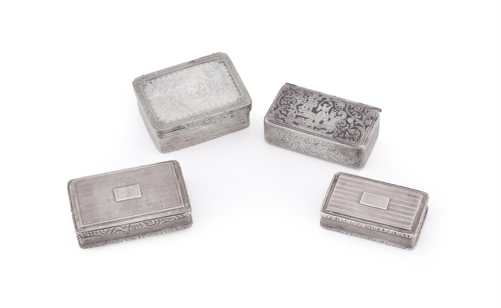 Y A GROUP OF FOUR RECTANGULAR SNUFF BOXES - Image 2 of 2