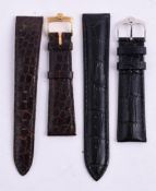 Y ROLEX, TWO LEATHER WATCH STRAPS
