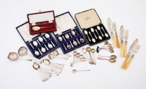 A COLLECTION OF SILVER AND ELECTRO-PLATED FLATWARE