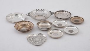 TEN SILVER DISHES