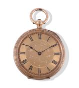 UNSIGNED, GOLD COLOURED OPEN FACE POCKET WATCH