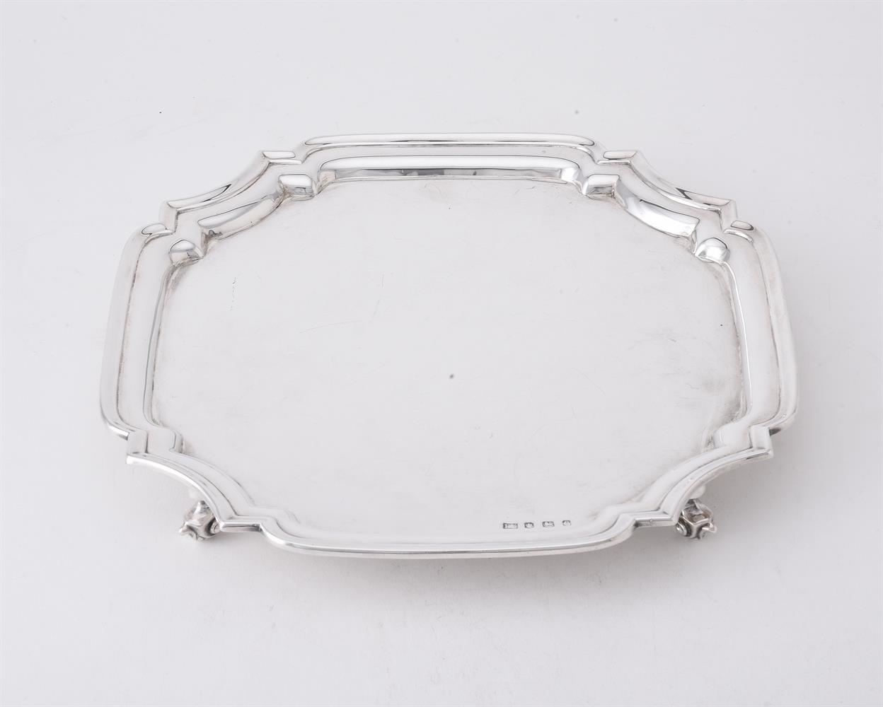 A SILVER SHAPED SQUARE SALVER, VINERS LTD - Image 2 of 3