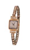 UNSIGNED, LADY'S GOLD COLOURED WRIST WATCH