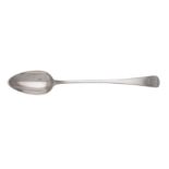 A GEORGE III SILVER OLD ENGLISH PATTERN GRAVY SPOON, RICHARD CROSSLEY