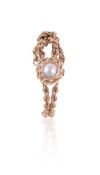 MOVIGA, LADY'S GOLD COLOURED AND MABE PEARL CONCEALED BRACELET WATCH