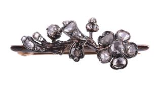 A ROSE CUT DIAMOND BROOCH