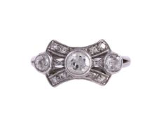 A DIAMOND PANEL RING