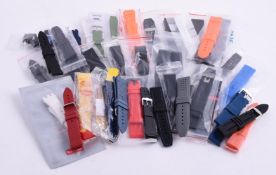 A COLLECTION OF RUBBER WATCH STRAPS