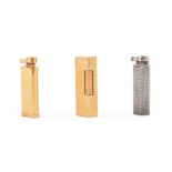 DUNHILL, THREE SLIM GAS LIGHTERS