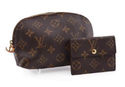 LOUIS VUITTON, MONOGRAM, COSMETIC POUCH AND SMALL PURSE