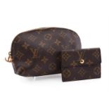 LOUIS VUITTON, MONOGRAM, COSMETIC POUCH AND SMALL PURSE