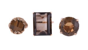 THREE 1960S/1970S DRESS RINGS