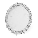 AN EDWARDIAN SILVER SHAPED CIRCULAR SALVER, WILLIAM HUTTON & SONS LTD