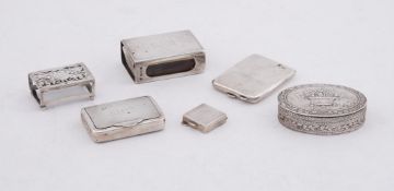 SIX SILVER SMALL BOXES