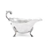 A SILVER OVAL SAUCE BOAT, ATKIN BROS