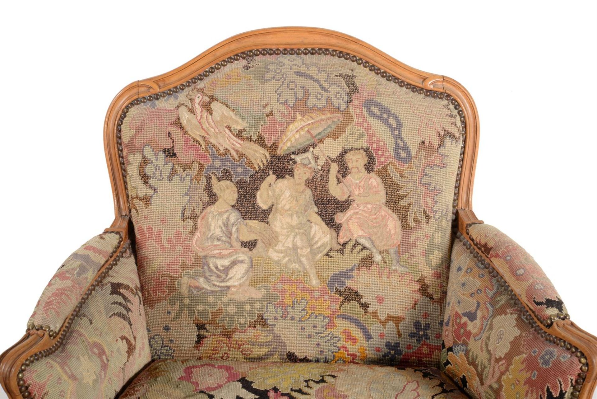 A beech and upholstered suite of seat furniture in Louis XV style - Bild 9 aus 13