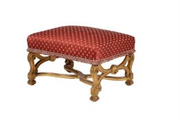 A giltwood and upholstered stool