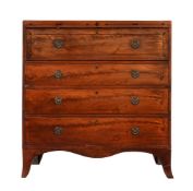 A Regency mahogany and ebonised inlaid secretaire chest of drawers