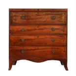 A Regency mahogany and ebonised inlaid secretaire chest of drawers