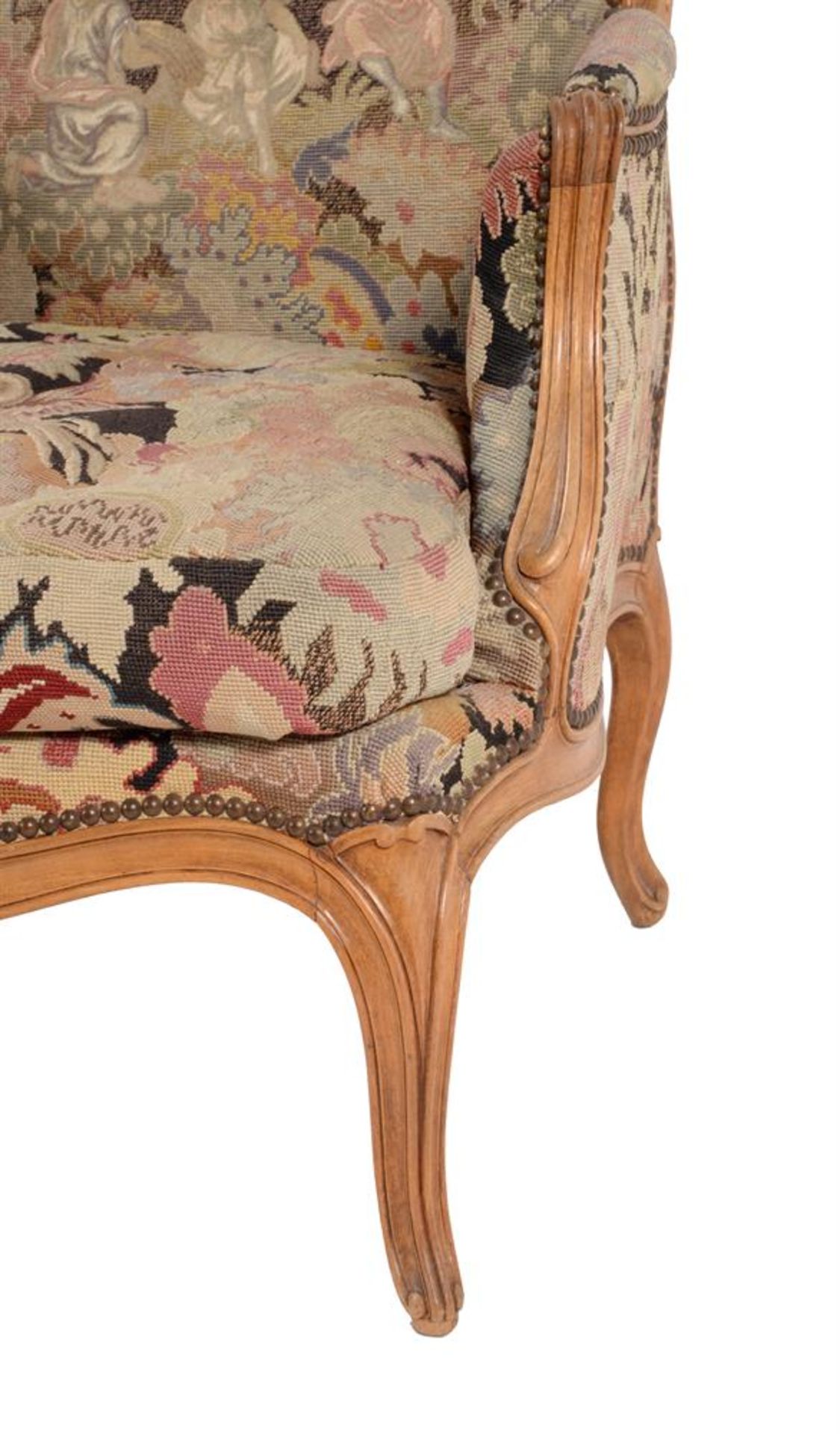 A beech and upholstered suite of seat furniture in Louis XV style - Bild 11 aus 13