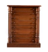 Y A mahogany collectors cabinet, containing a collection of British Butterflies and Moths