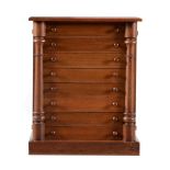 Y A mahogany collectors cabinet, containing a collection of British Butterflies and Moths