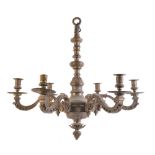 A gilt bronze six light chandelier in Régence taste