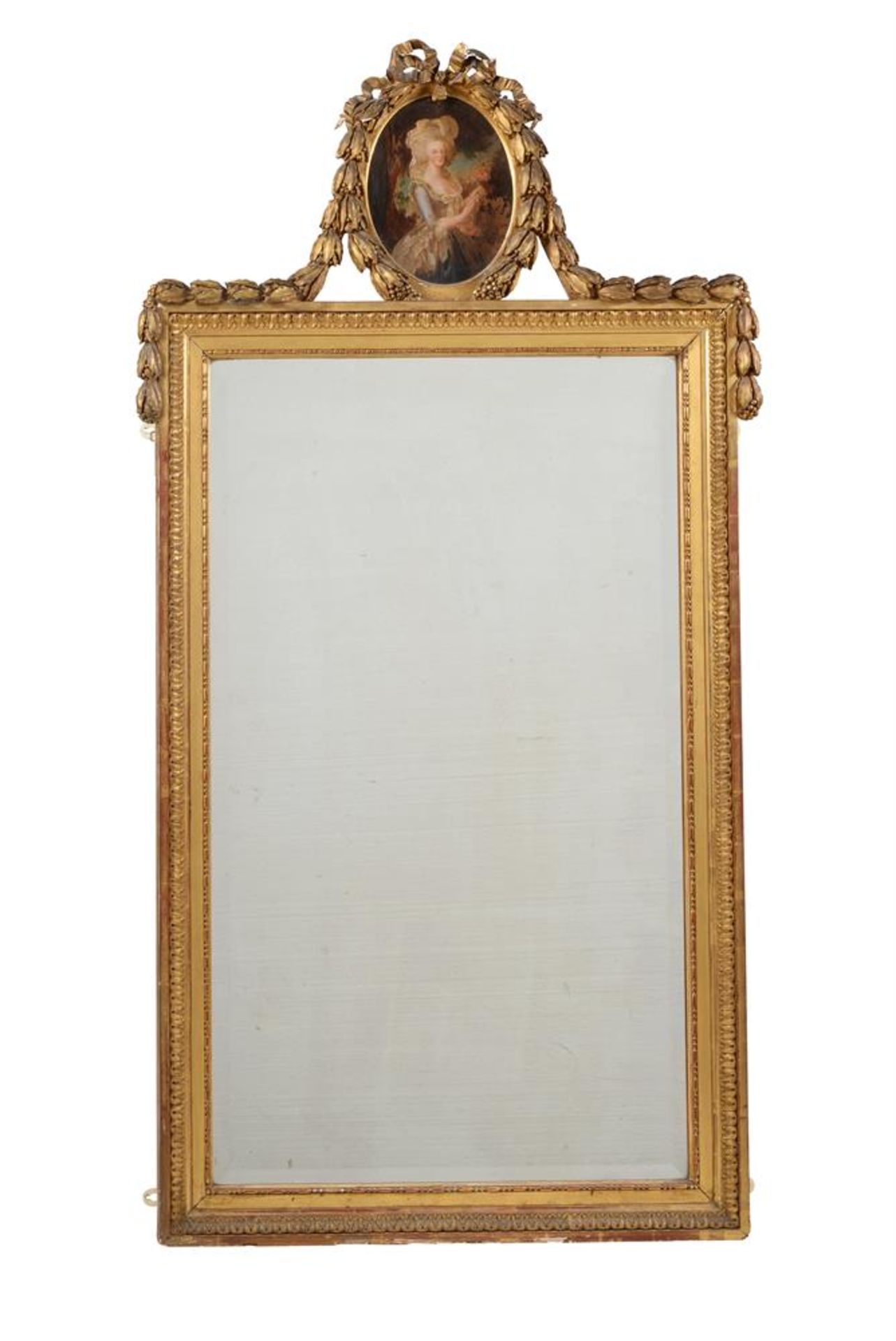 A giltwood and composition wall mirror in late 18th century style