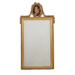 A giltwood and composition wall mirror in late 18th century style