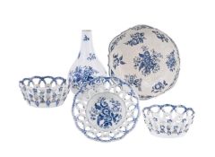 A selection of Worcester blue and white printed 'Pinecone' pattern porcelain