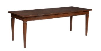 An Italian walnut and parquetry refectory table