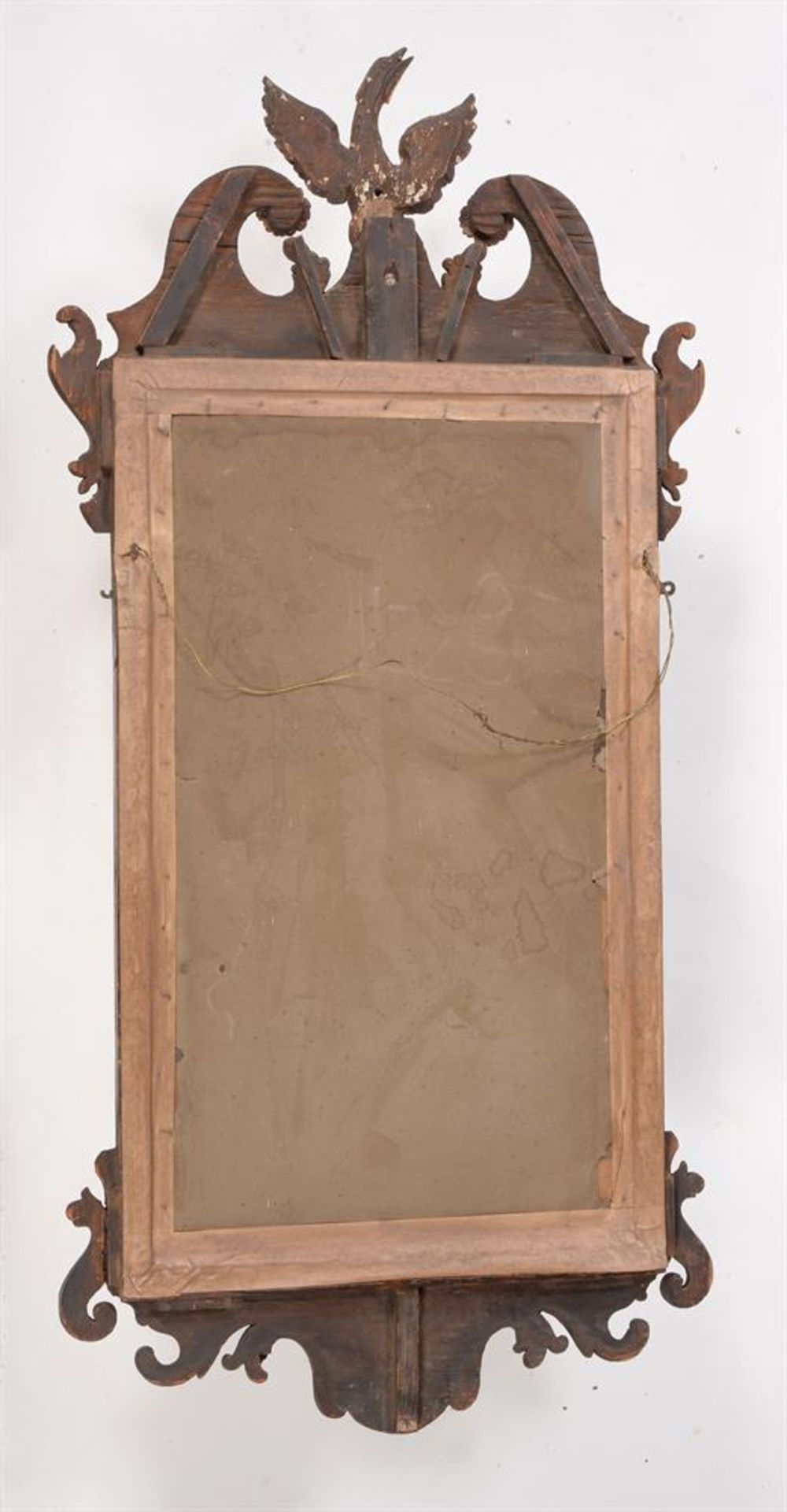 A George II walnut and parcel gilt wall mirror - Image 3 of 3