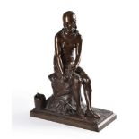 After Leon Pilet, (French, 1836-1916), A bronze figure of Minnehaha