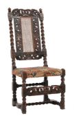 A Charles II walnut side chair