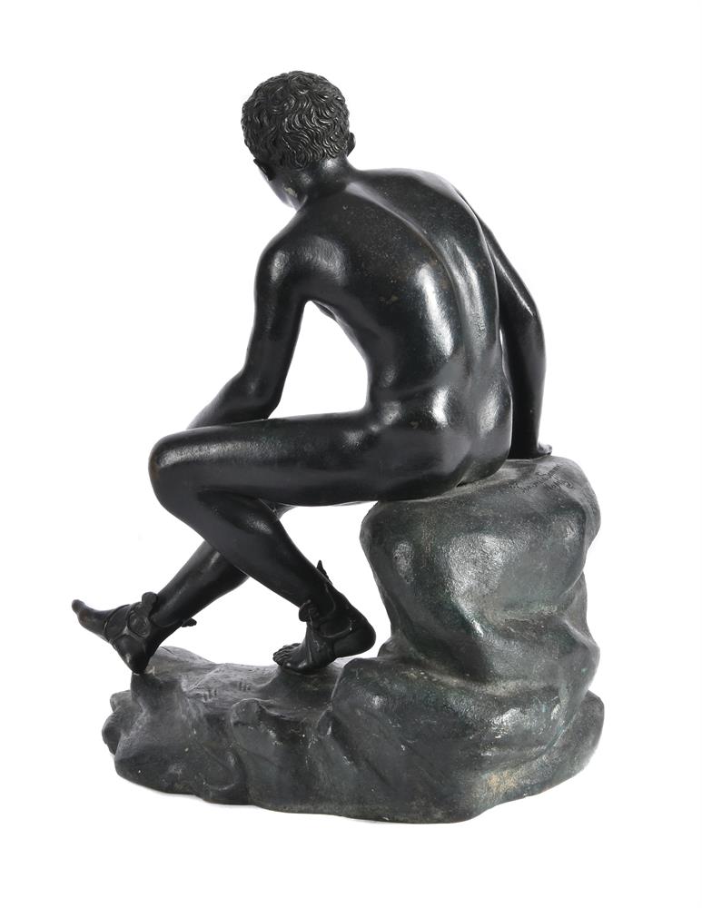 After the antique, a bronze figure of the seated Mercury - Image 2 of 3