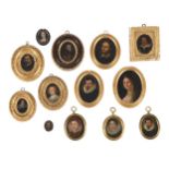 Italian School (16th century and later), Thirteen portrait miniatures, various sizes (13)