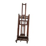 A Victorian oak studio easel