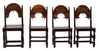 A group of five various side chairs